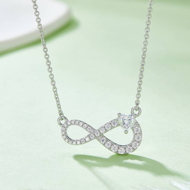心形无限的爱PendantS925银Moissanite厘石D级0.91ct